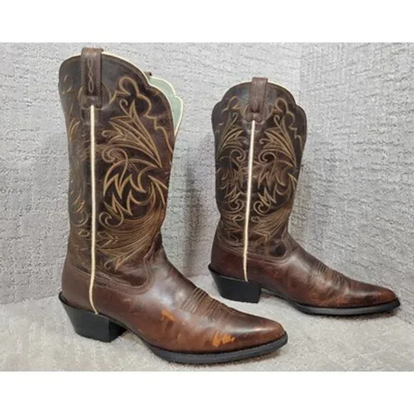 ARIAT Heritage 15728 Women’s Size 9B Brown Leather Pointed Toe Western Boots